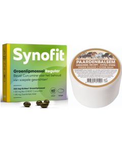 Synofit Groenlipmossel Regular (Medium) 60 softgelcapsules &  Gratis Paardenbalsem Spier- & Gewrichtsbalsem 200ml