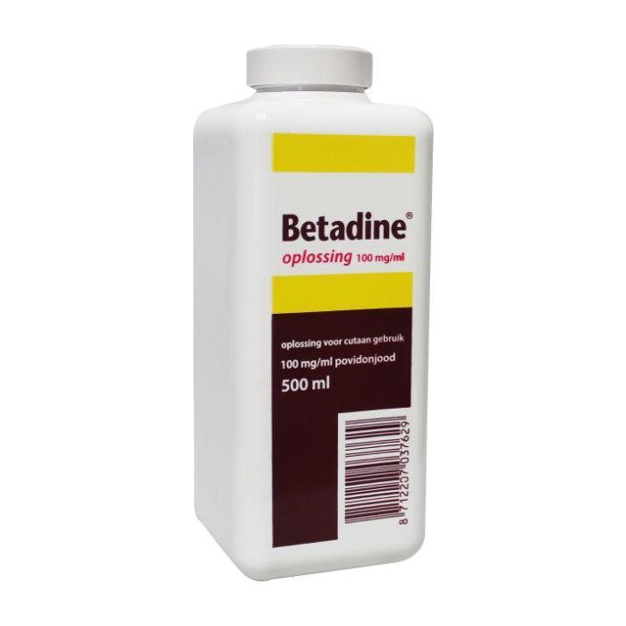 slachtoffers Herformuleren Bestuurbaar Betadine Jodium oplossing 100 mg/ml 500 Milliliter Kopen? ::  Gezonderwinkelen.nl